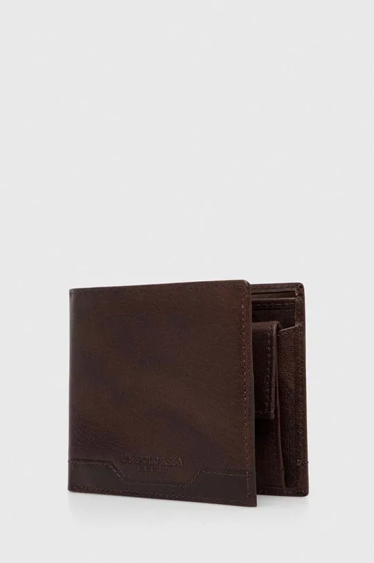 Кожаный кошелек U.S. Polo Assn. коричневый