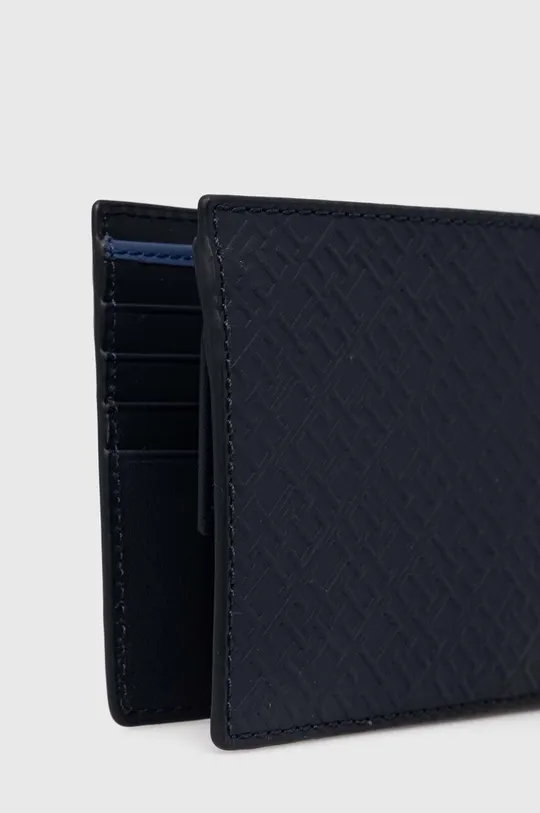 Шкіряний гаманець Tommy Hilfiger темно-синій