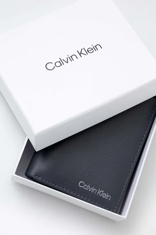 szary Calvin Klein portfel skórzany