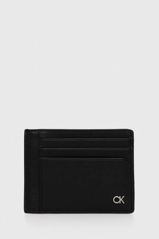 čierna Kožené puzdro na karty Calvin Klein Pánsky