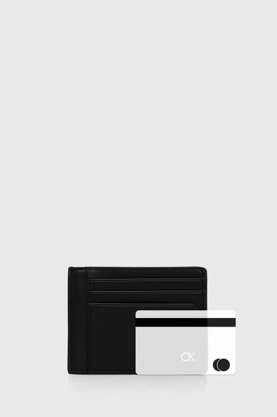 crna Kožni etui za kartice Calvin Klein