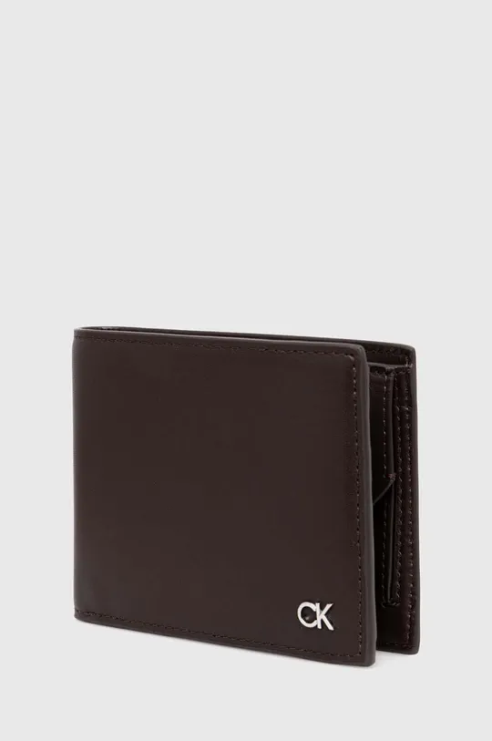 Kožni novčanik Calvin Klein smeđa
