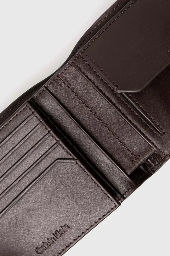 hnedá Kožená peňaženka Calvin Klein