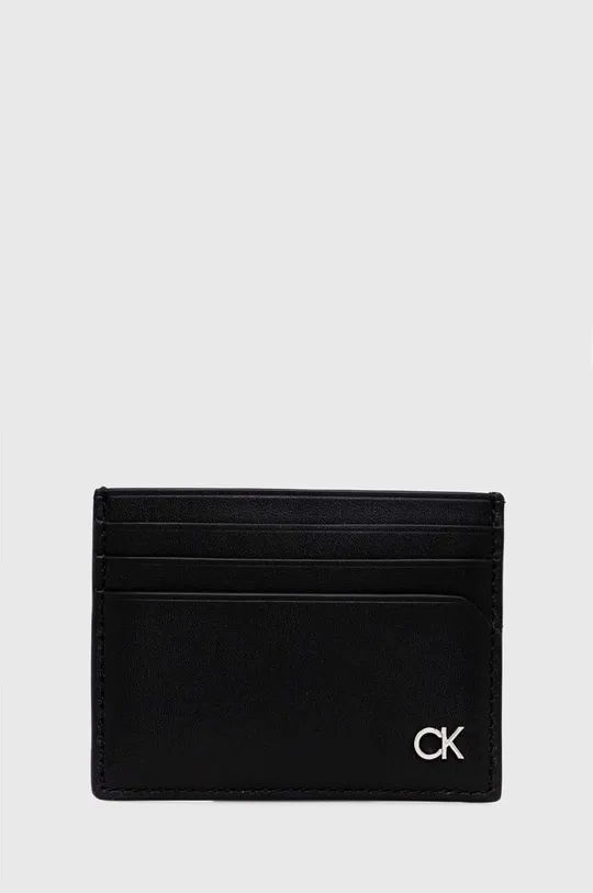 črna Usnjen etui za kartice Calvin Klein Moški