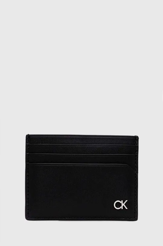 czarny Calvin Klein etui na karty skórzane Męski