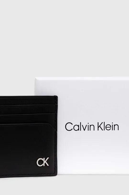 Kožené puzdro na karty Calvin Klein 100 % Hovädzia koža
