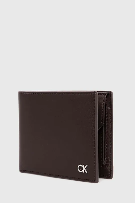Usnjena denarnica Calvin Klein rjava