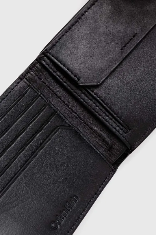 czarny Calvin Klein portfel skórzany