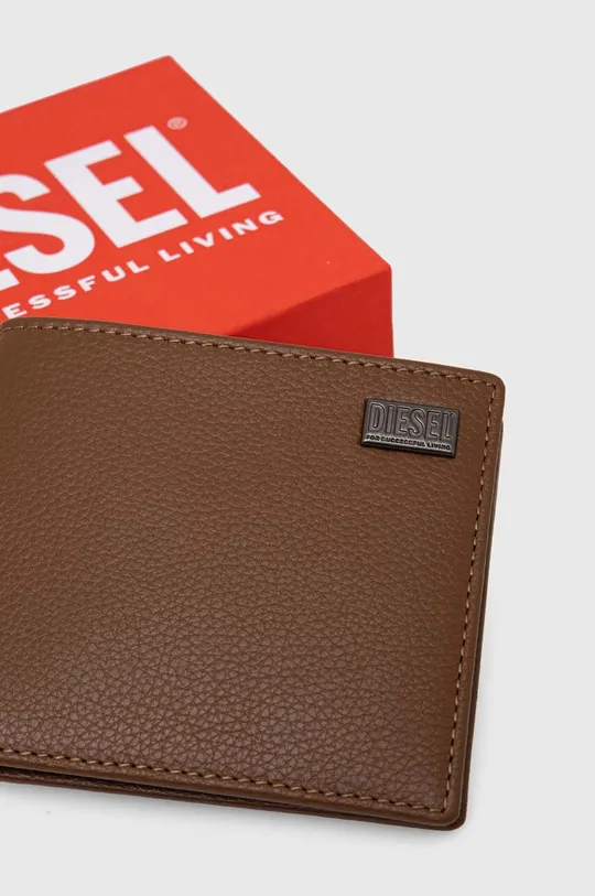 Kožená peňaženka Diesel MEDAL-D BI-FOLD COIN S WALLET 100 % Hovädzia koža