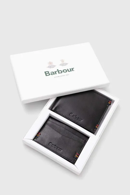 Barbour portofel din piele si suport pentru card Cairnwell Wallet & Cardholder Gift Set De bărbați
