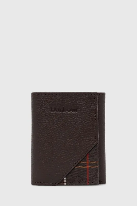 коричневый Кожаный кошелек Barbour Tarbert Bi Fold Wallet Мужской