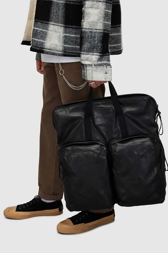 čierna Kožený ruksak AllSaints FORCE Pánsky