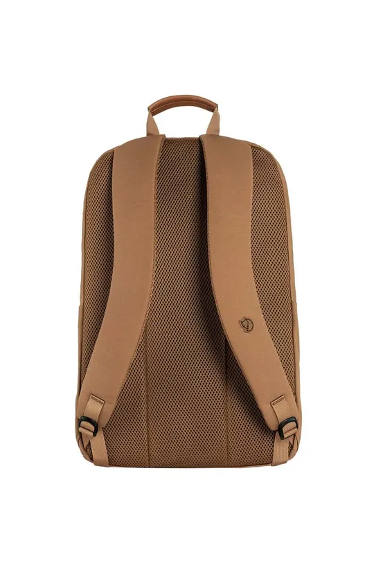 Fjallraven backpack Räven 28 Insole: 100% Recycled polyamide Main: 65% Recycled polyester, 35% Organic cotton Other materials: Natural leather