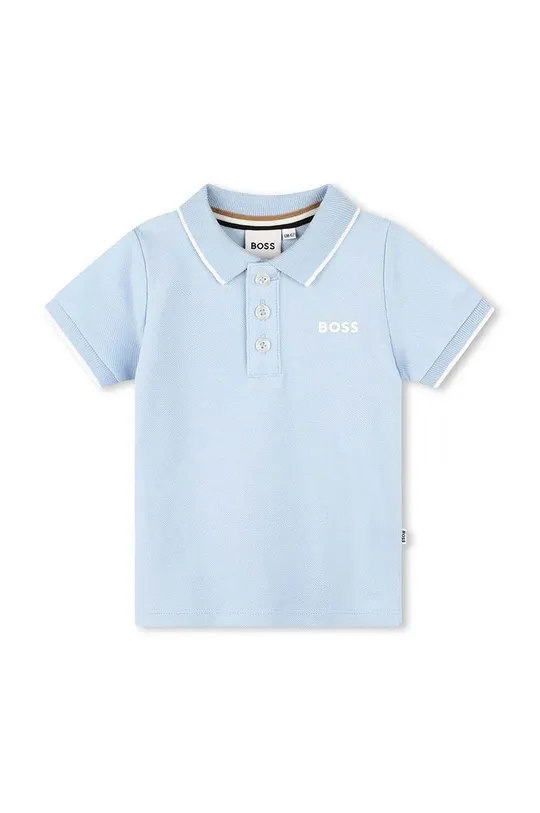блакитний Дитяча бавовняна футболка поло BOSS Для хлопчиків