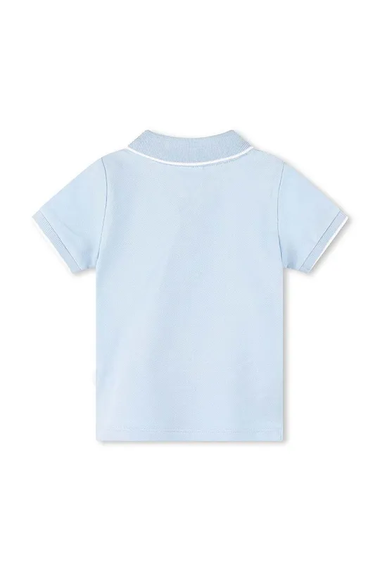 Дитяча бавовняна футболка поло BOSS блакитний