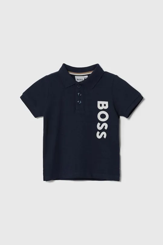 темно-синій Дитяча бавовняна футболка поло BOSS Для хлопчиків