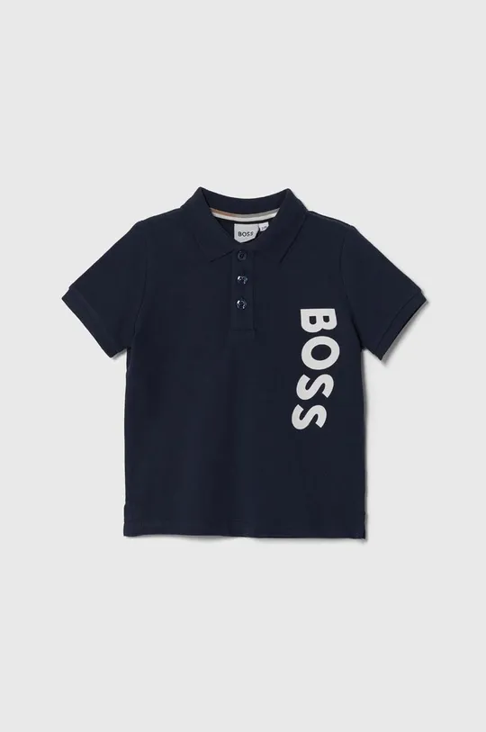 σκούρο μπλε Βρεφικά βαμβακερά μπλουζάκια πόλο BOSS Για αγόρια