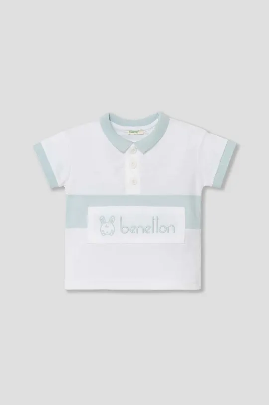 белый Хлопковое поло для младенцев United Colors of Benetton Для мальчиков