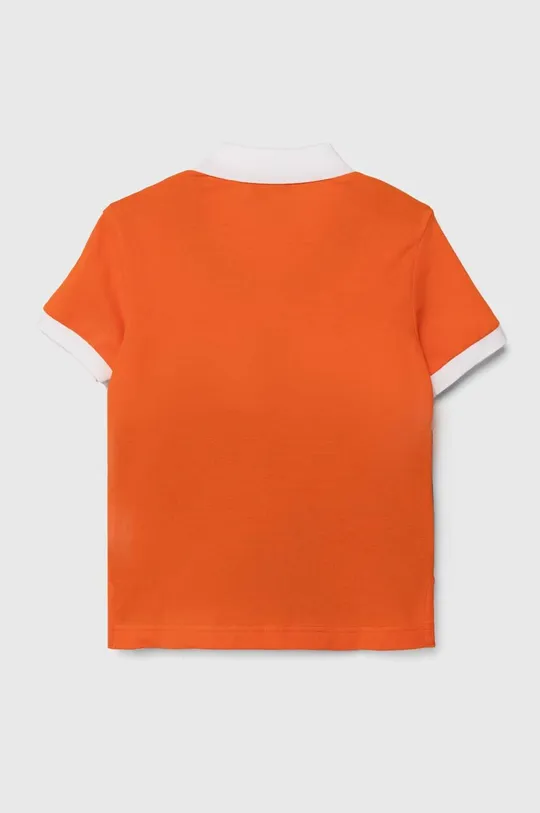 Детское хлопковое поло United Colors of Benetton оранжевый