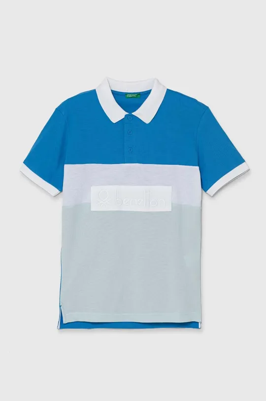 μπλε Παιδικά βαμβακερά μπλουζάκια πόλο United Colors of Benetton Για αγόρια