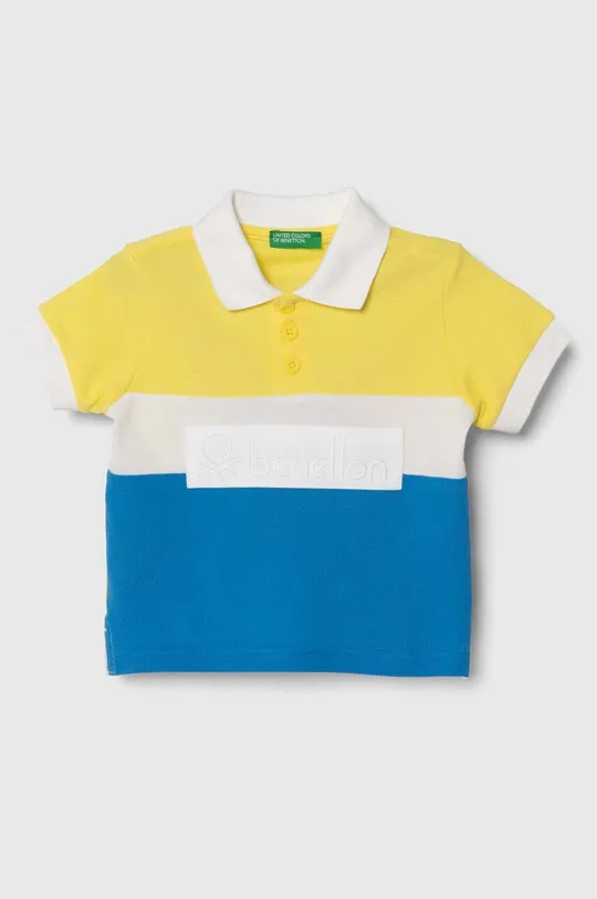 żółty United Colors of Benetton polo bawełniane dziecięce Chłopięcy