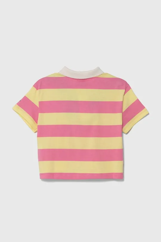 Παιδικά βαμβακερά μπλουζάκια πόλο United Colors of Benetton ροζ