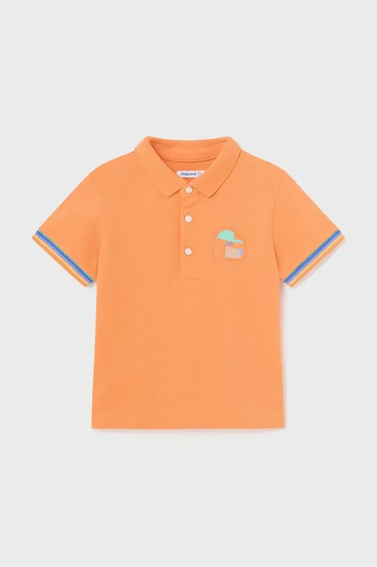 помаранчевий Дитяча бавовняна футболка поло Mayoral Для хлопчиків