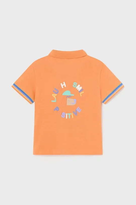 Дитяча бавовняна футболка поло Mayoral помаранчевий