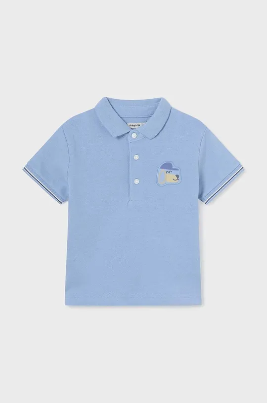 блакитний Дитяча бавовняна футболка поло Mayoral Для хлопчиків