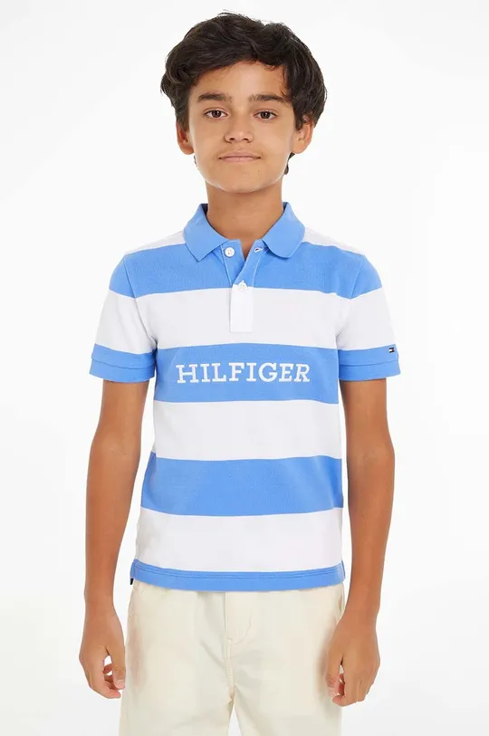 μπλε Παιδικά βαμβακερά μπλουζάκια πόλο Tommy Hilfiger Για αγόρια