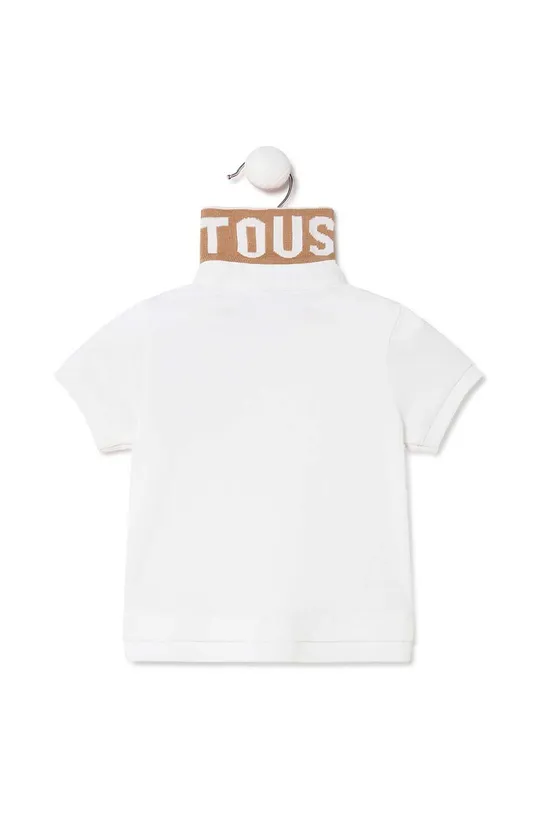 Παιδικά βαμβακερά μπλουζάκια πόλο Tous λευκό
