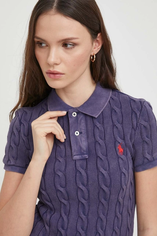 sötétkék Polo Ralph Lauren pamut póló Női