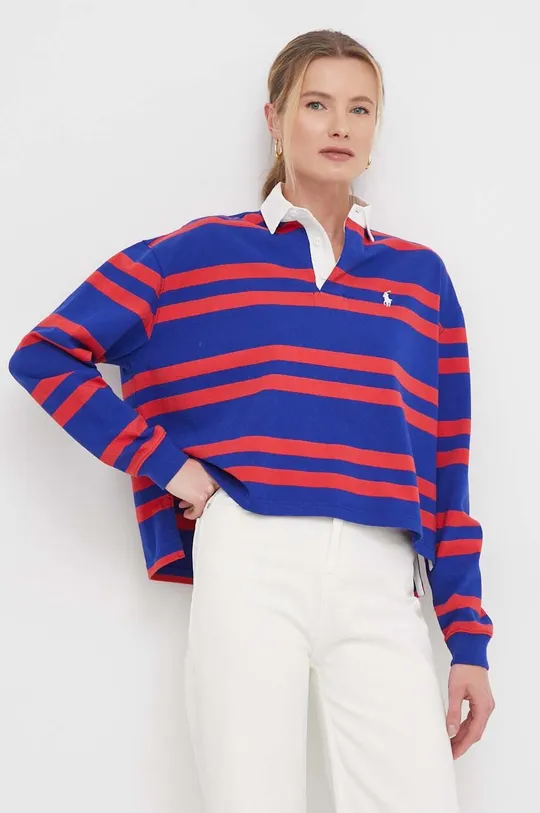 πολύχρωμο Βαμβακερή μπλούζα με μακριά μανίκια Polo Ralph Lauren Γυναικεία