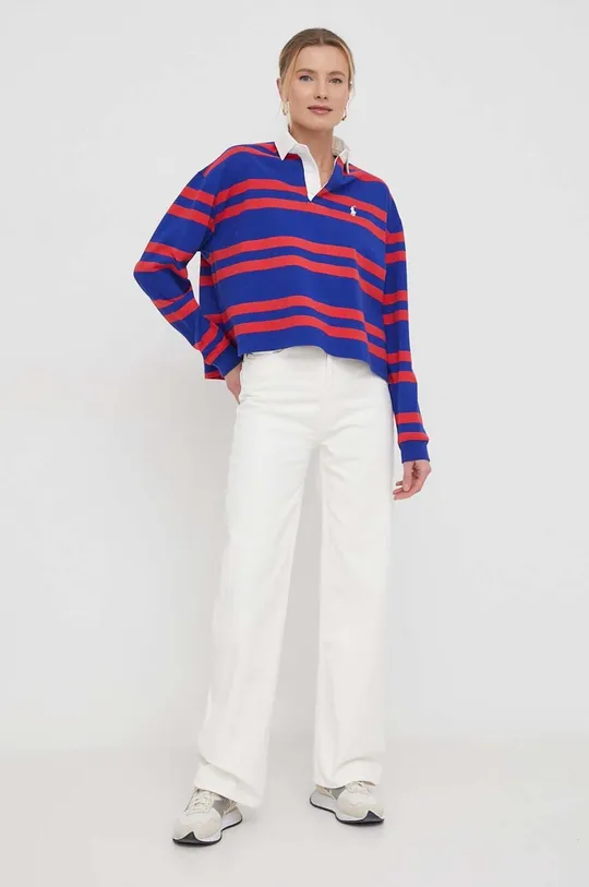 Bavlnené tričko s dlhým rukávom Polo Ralph Lauren viacfarebná