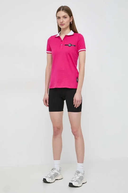 PLEIN SPORT polo bawełniane różowy