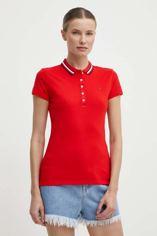 rdeča Polo Tommy Hilfiger Ženski