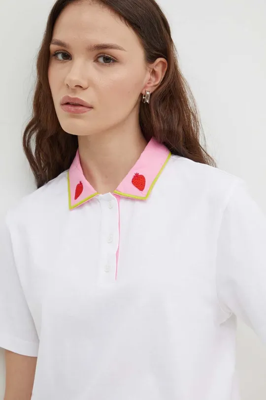 λευκό Βαμβακερό μπλουζάκι πόλο United Colors of Benetton Γυναικεία