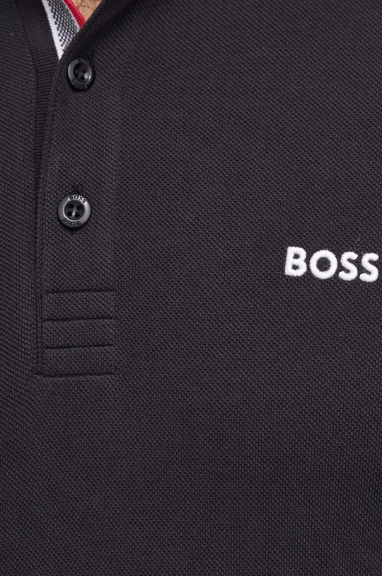 Βαμβακερή μπλούζα με μακριά μανίκια Boss Green Ανδρικά