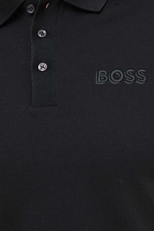 čierna Bavlnené polo tričko BOSS