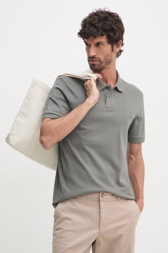 Boss Orange tricou polo slim gri 50507803