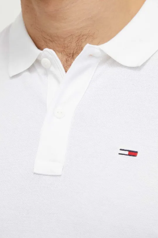 biały Tommy Jeans polo bawełniane