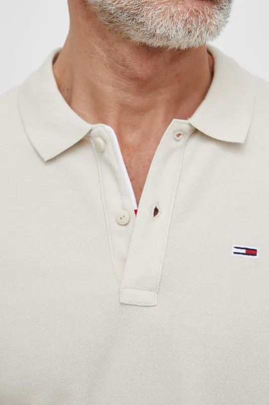 beige Tommy Jeans polo in cotone