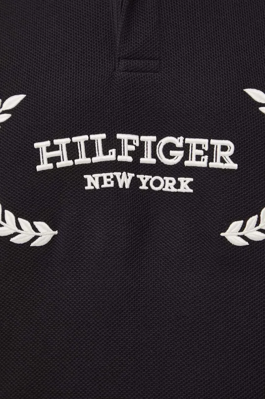 crna Pamučna polo majica Tommy Hilfiger
