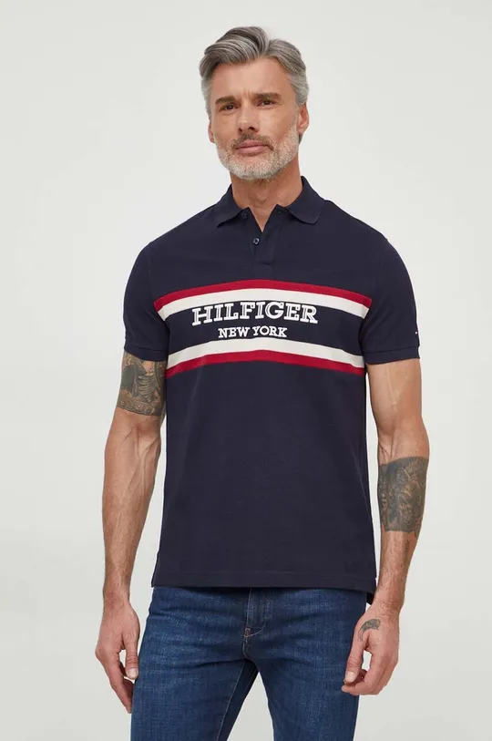 mornarsko plava Pamučna polo majica Tommy Hilfiger Muški