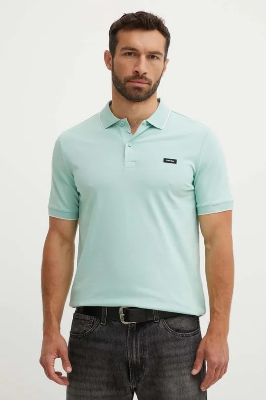 zelená Polo tričko Calvin Klein Pánsky