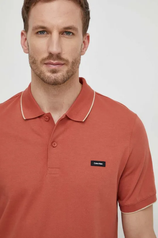 Polo majica Calvin Klein narančasta