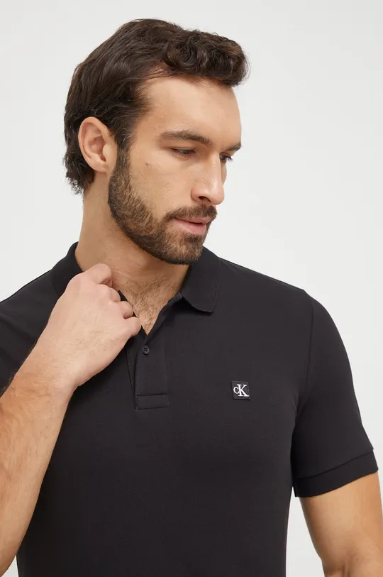 čierna Polo tričko Calvin Klein Jeans Pánsky