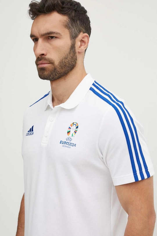 biały adidas Performance polo treningowe Euro 2024 Męski