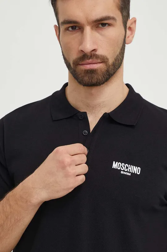 Pamučna polo majica za plažu Moschino Underwear crna