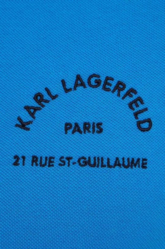 modra Bombažni polo Karl Lagerfeld